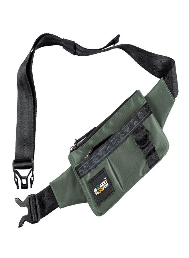 MONKEY TROOPERS Pockit Waist Bag, Crossbody, Chest Bag for Men Women Girls Boys, Lightweight, Durable, Travel, Hikking, Casual, Dailyuse, Water Resistant (Olive) - Image 5